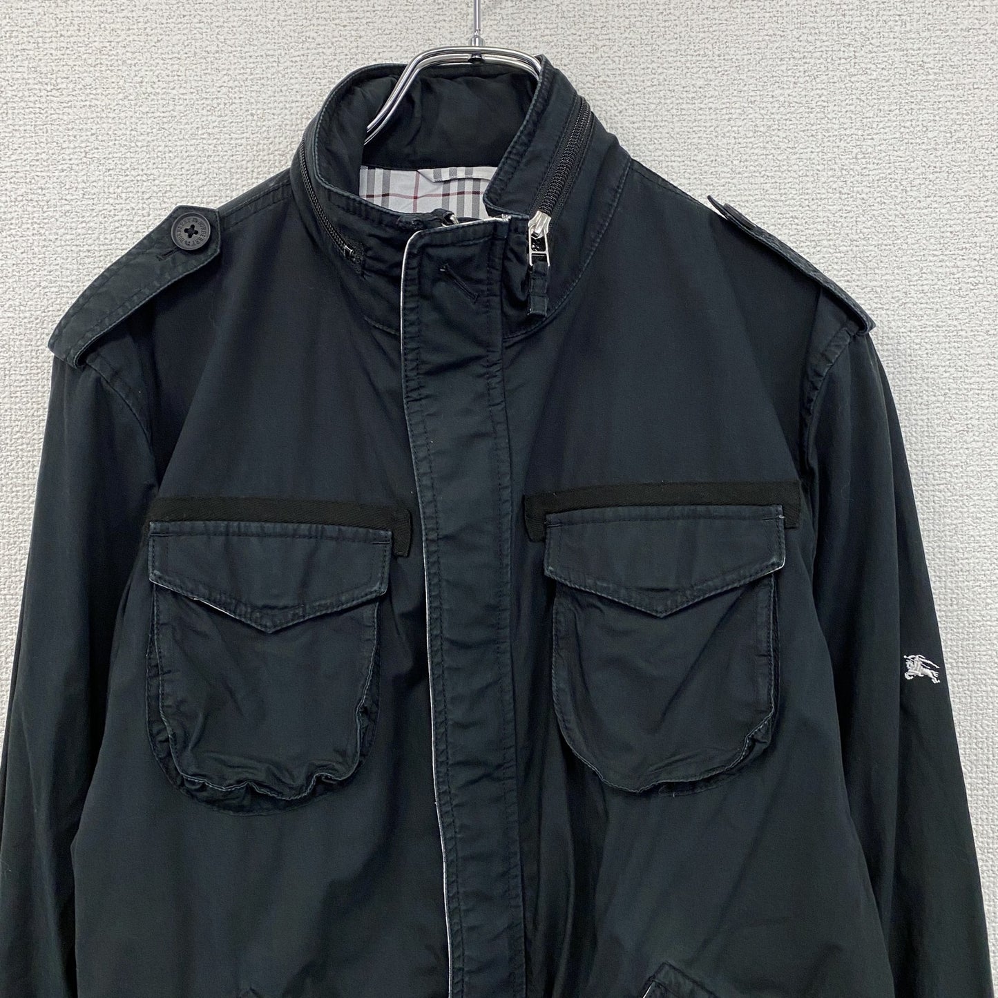 BURBERRY　BLACK　LABEL　バーバリーブラックレーベル　ミリタリージャケット　紺　ネイビー　Lサイズ