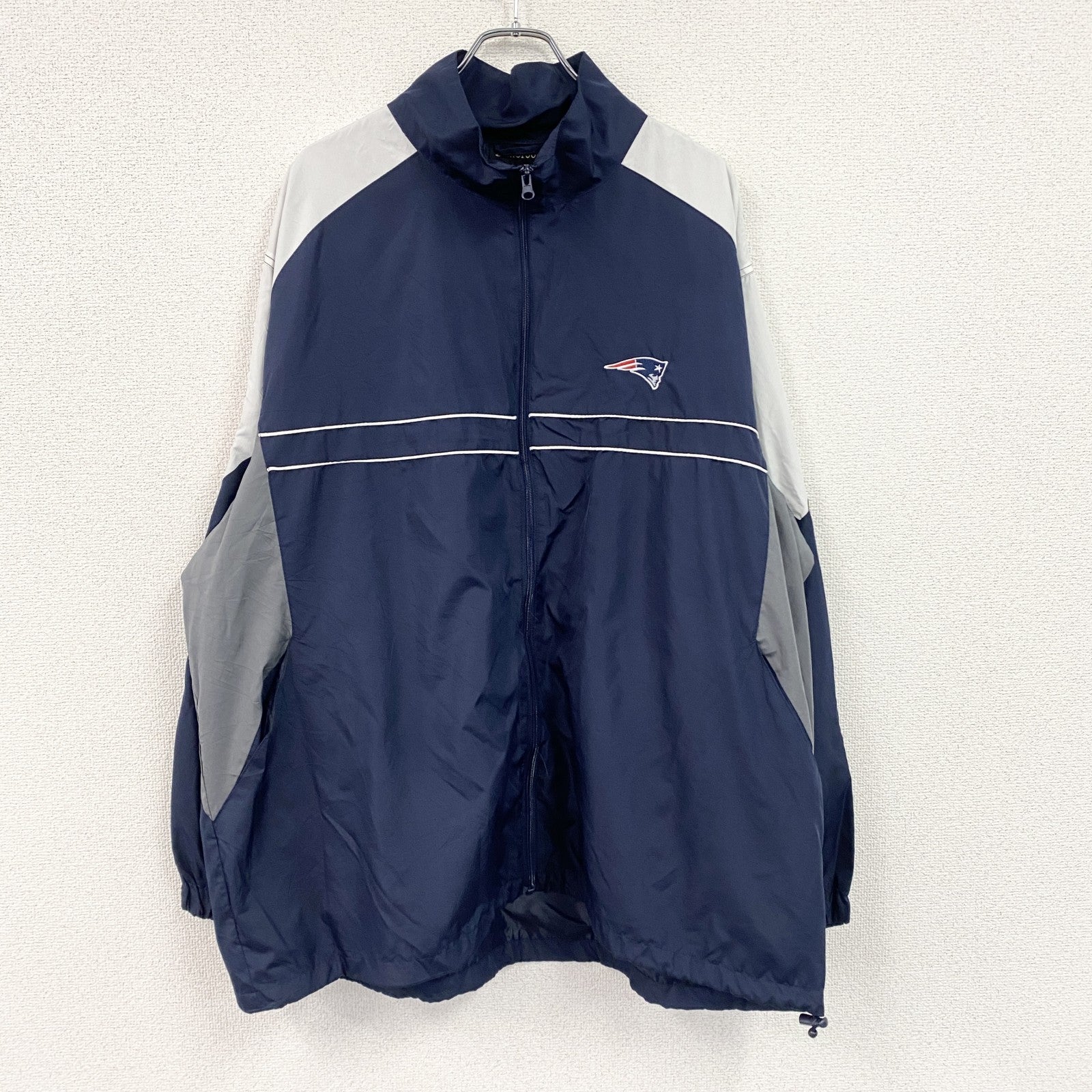Dunbrooke　ダンブルック　フルジップジャケット　ワッペン　ワンポイント　紺　ネイビー　2XLサイズ　古着