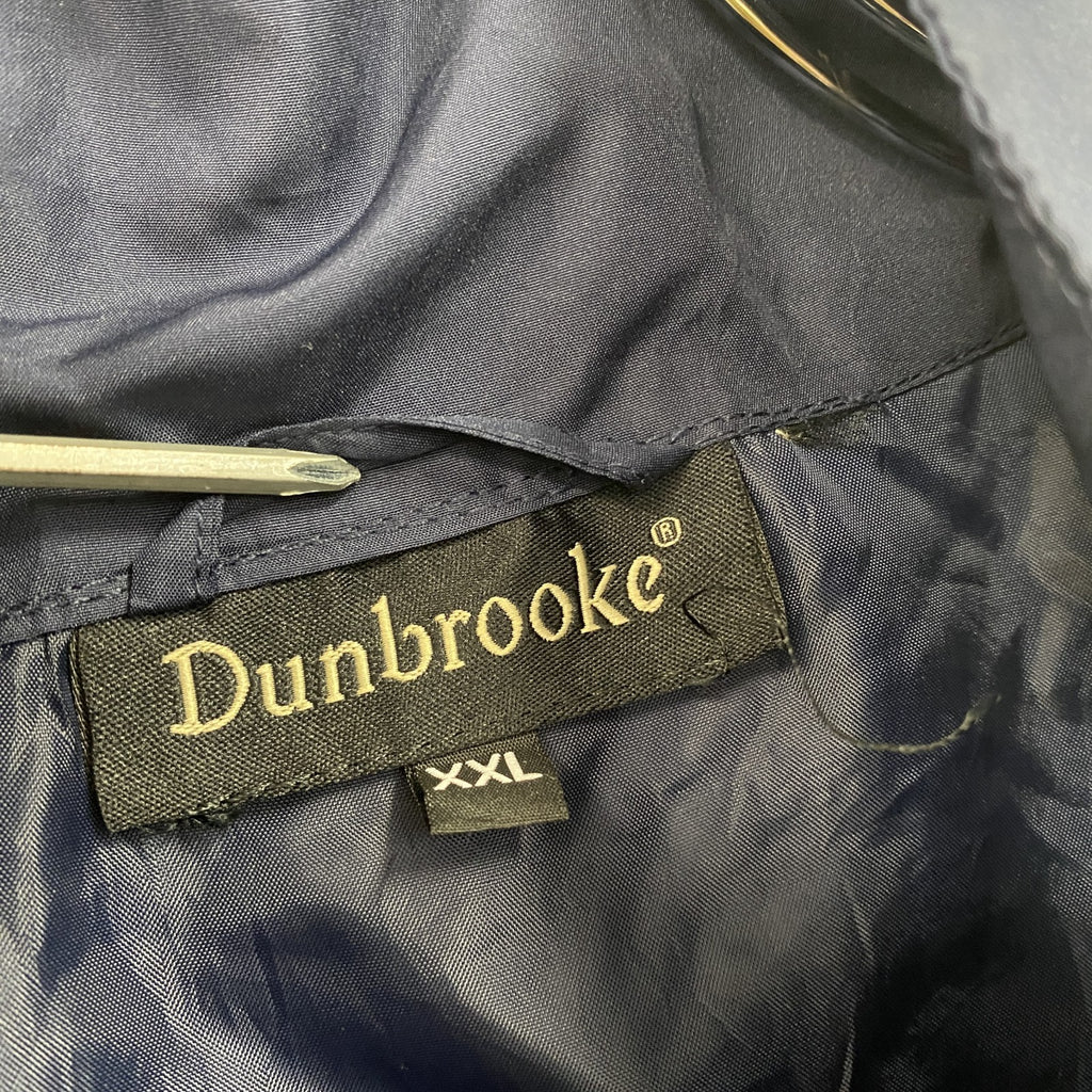 Dunbrooke　ダンブルック　フルジップジャケット　ワッペン　ワンポイント　紺　ネイビー　2XLサイズ　古着