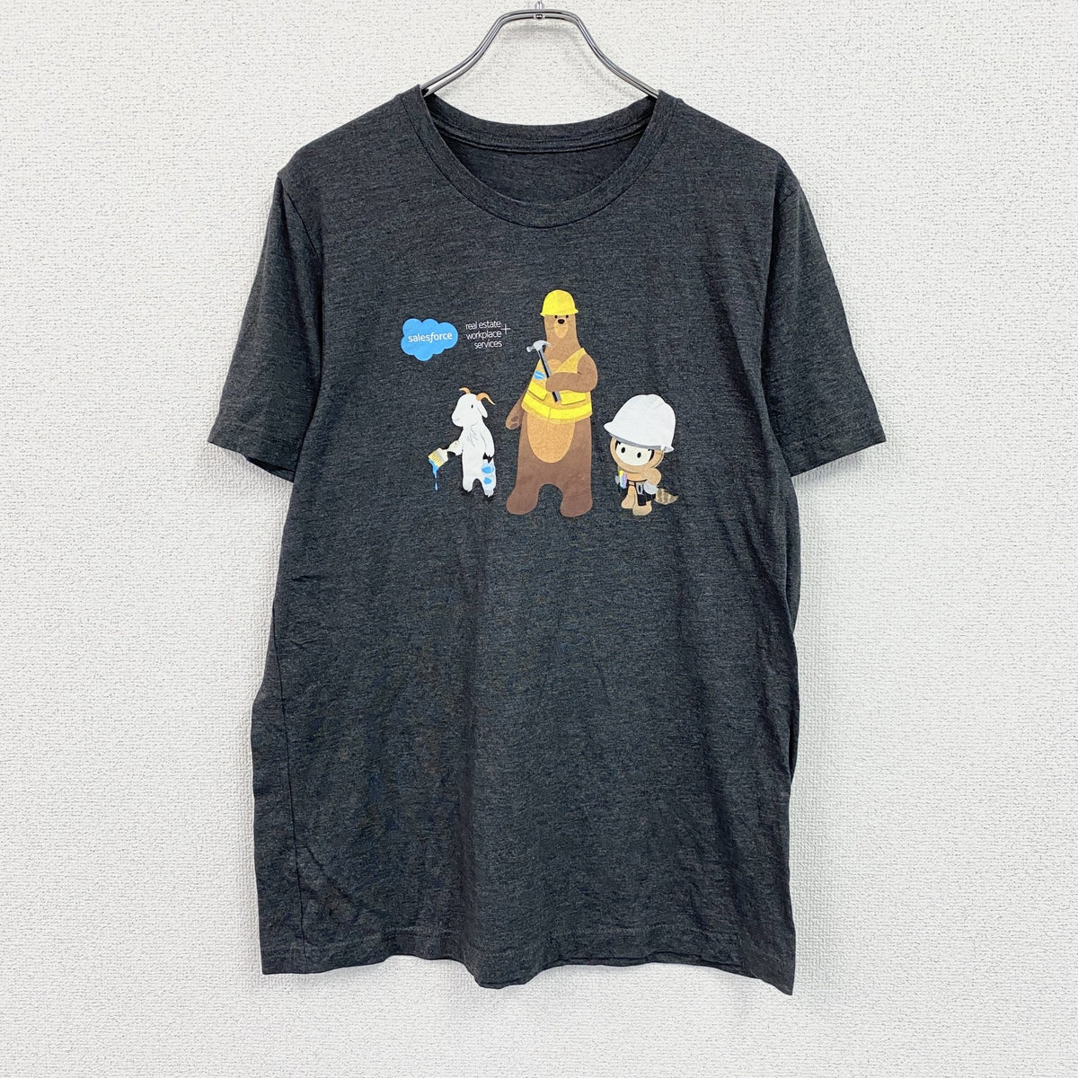 Selesforce　セールスフォース　半袖プリントアニマルTシャツ　企業　黒　ブラック　古着