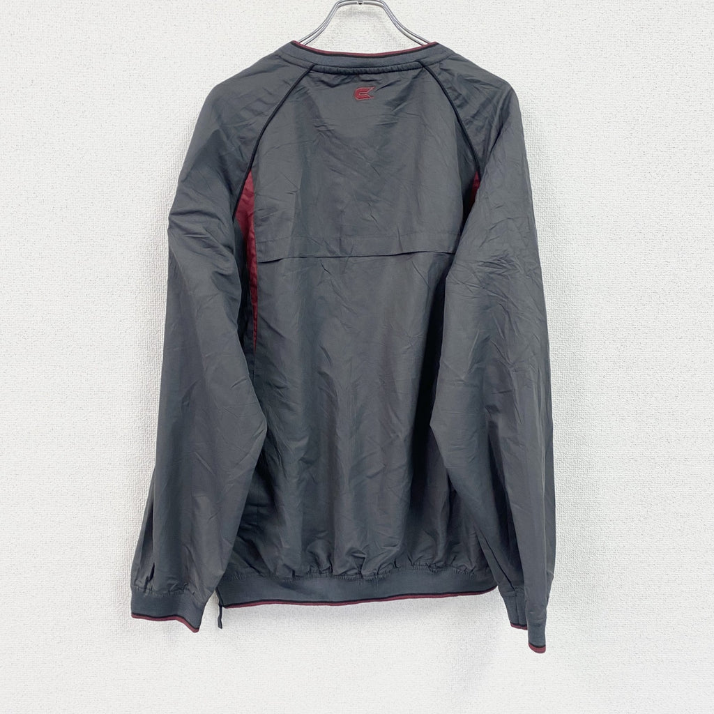 COLOSSEUM ATHLETICS　プルオーバージャケット　Vネック　カレッジロゴ　ワッペン　灰色　グレー　XLサイズ　古着