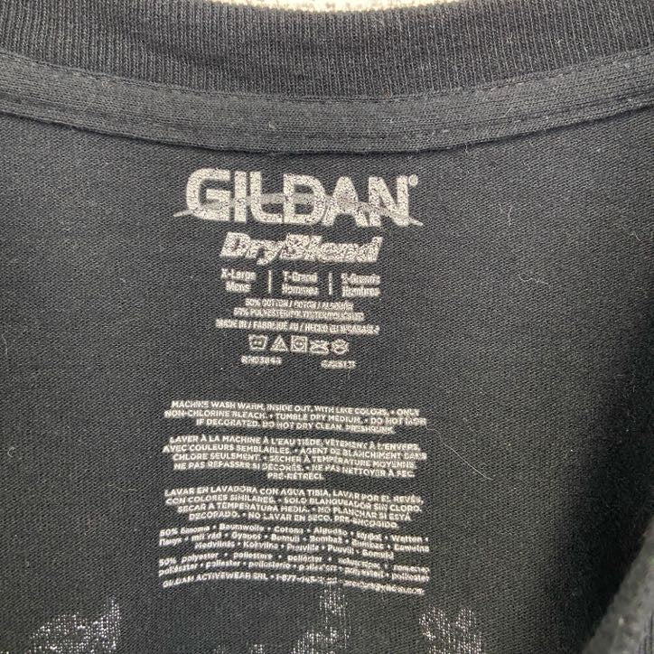 GILDAN ギルダン　半袖プリントTシャツ　バスケ　黒　ブラック　クルーネック　ビックシルエット　XLサイズ　古着