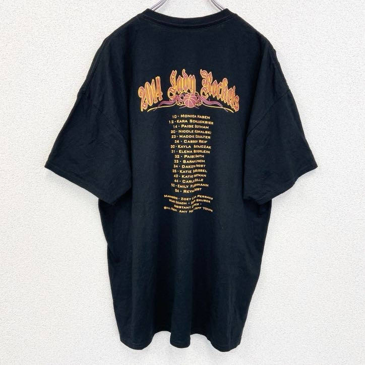 GILDAN ギルダン　半袖プリントTシャツ　バスケ　黒　ブラック　クルーネック　ビックシルエット　XLサイズ　古着