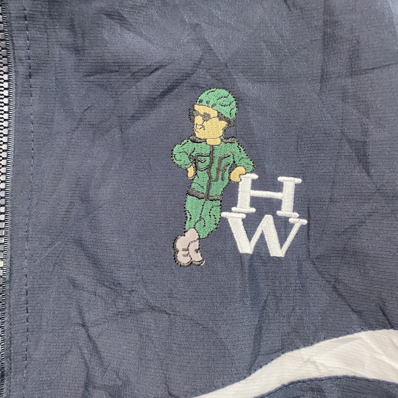 90s　Holloway　ホロウェイ　フルジップジャケット　刺繍ロゴ　ヴィンテージ　紺　ネイビー　Sサイズ　古着
