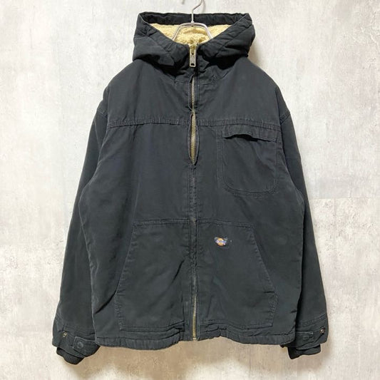 古着 used　90s　Dickies　ディッキーズ　長袖マウンテンパーカー　裏ボア　黒　ブラック　ヴィンテージ　Mサイズ