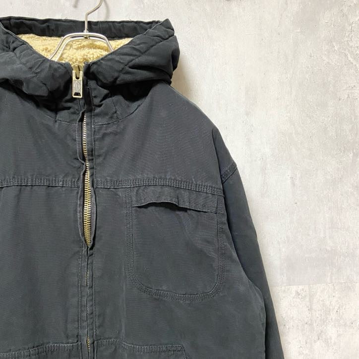 古着 used　90s　Dickies　ディッキーズ　長袖マウンテンパーカー　裏ボア　黒　ブラック　ヴィンテージ　Mサイズ