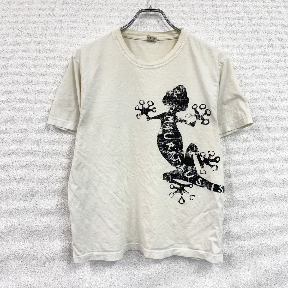 OZONE HOLIDAYS　半袖プリントアニマルTシャツ　MAURITIUS ISLAND　白　ホワイト　Mサイズ　古着