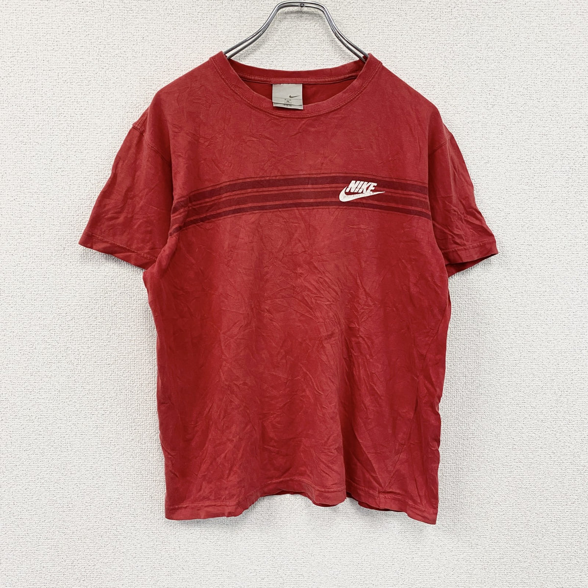 00s　NIKE　ナイキ　半袖Tシャツ　ワンポイント　ヴィンテージ　赤　レッド　Mサイズ　