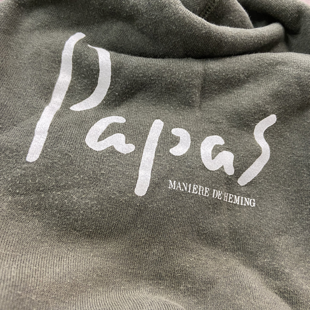 Papas　パパス　スウェットパーカー/フーディー　ボタン開き　カーキ　Lサイズ　古着