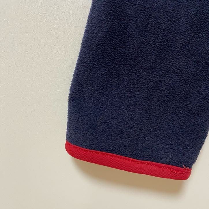 NAUTICA ノーティカ　長袖ジップアップフリースジャケット　ワンポイント刺繍　ハイネック　ネイビー　紺　XSサイズ　古着