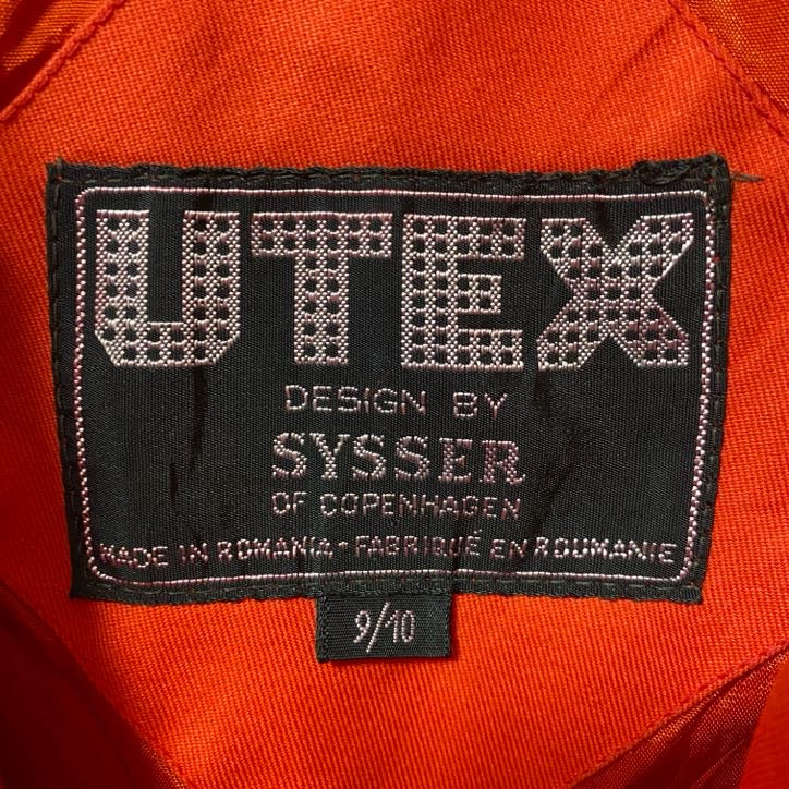 UTEX DESIGN BY SYSSER　長袖ジャケット　ジップアップブルゾン　アウター　赤　レッド　オレンジ　秋冬服　古着