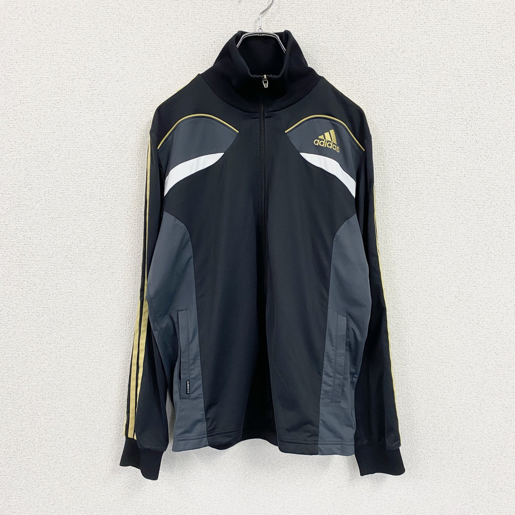 adidas　アディダス　トラックジャケット/ジャージ　黒　ブラック　Lサイズ　古着
