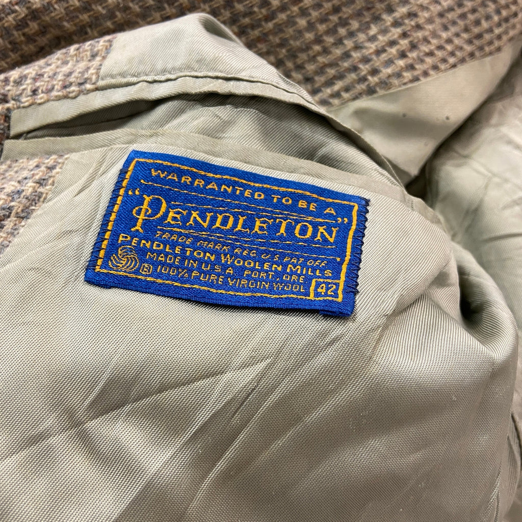 PENDLETON　ペンドルトン　テーラードジャケット　ノッチドラペル　ベージュ　42サイズ　古着