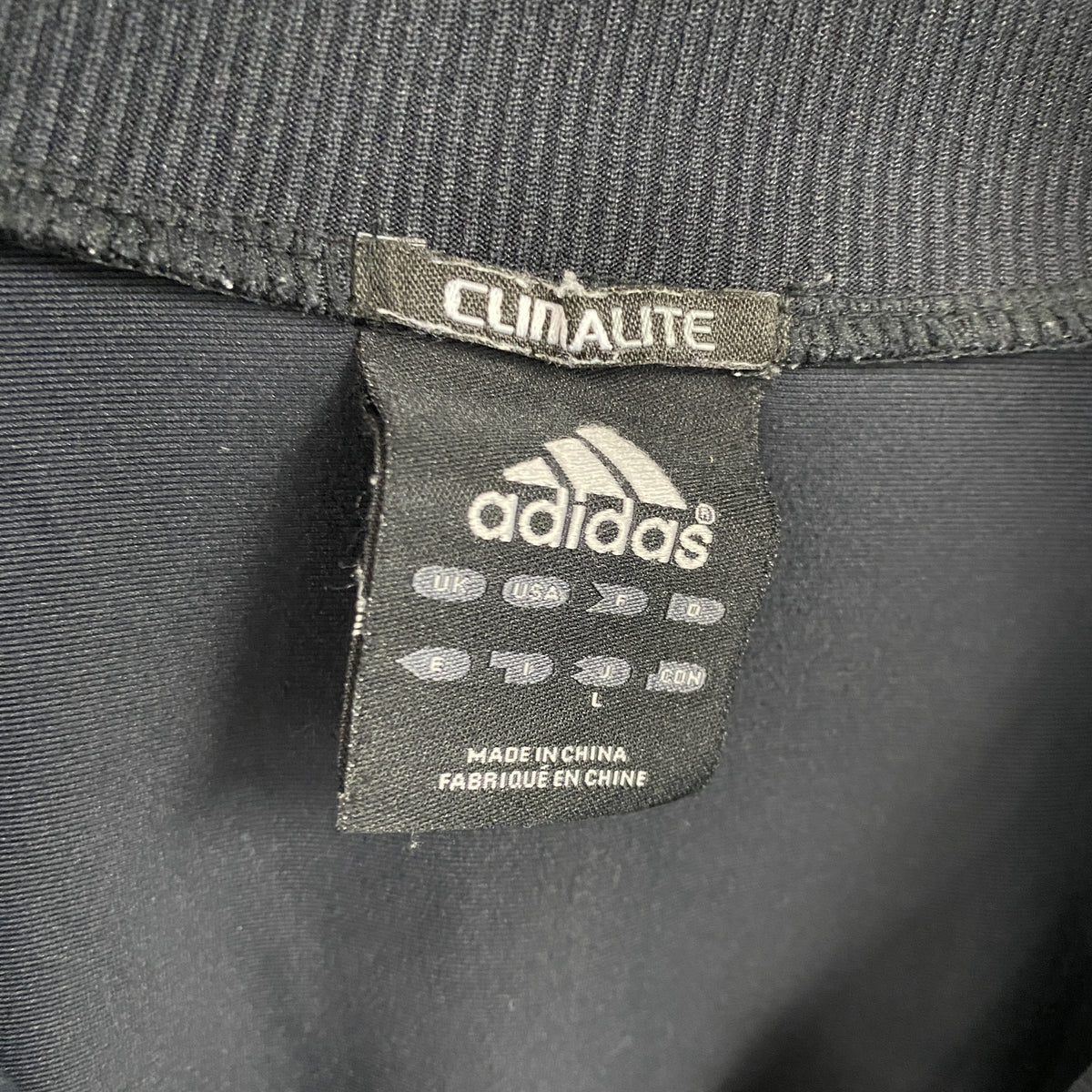 adidas　アディダス　トラックジャケット/ジャージ　黒　ブラック　Lサイズ　古着