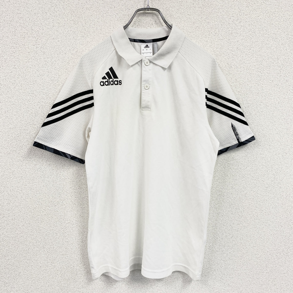 adidas　アディダス　半袖ポロシャツ　白　ホワイト　Oサイズ　古着