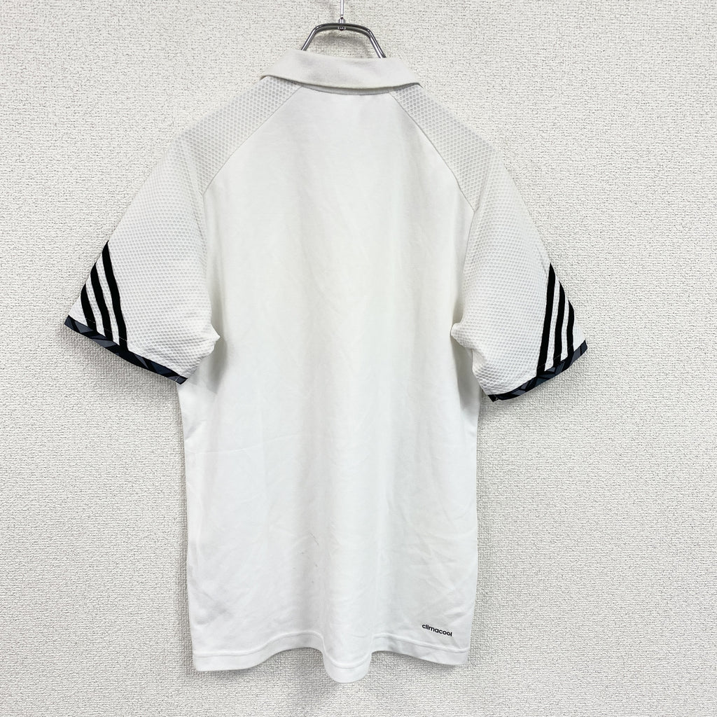 adidas　アディダス　半袖ポロシャツ　白　ホワイト　Oサイズ　古着
