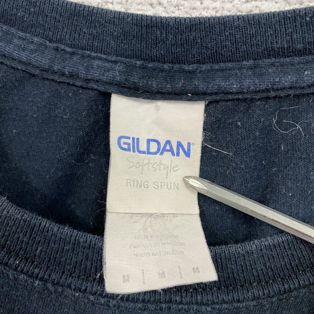 GILDAN　ギルダン　半袖プリントアニマルTシャツ　サーカス　像　黒　ブラック　Mサイズ　古着