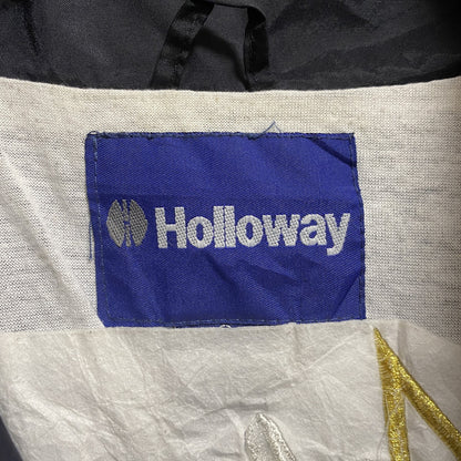 古着 used　Holloway　長袖フルジップナイロンジャケット　ロゴ刺繍　チアリーダー　スポーツ　黒　ブラック　Mサイズ