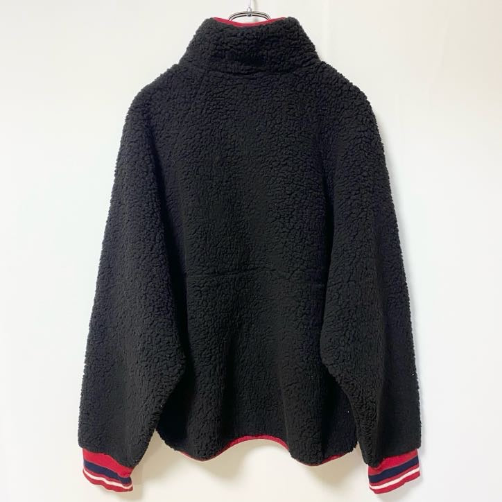古着 used　TOMMY HILFIGER トミーヒルフィガー　長袖ハーフジップフリースジャケット　プルオーバー　黒　XLサイズ
