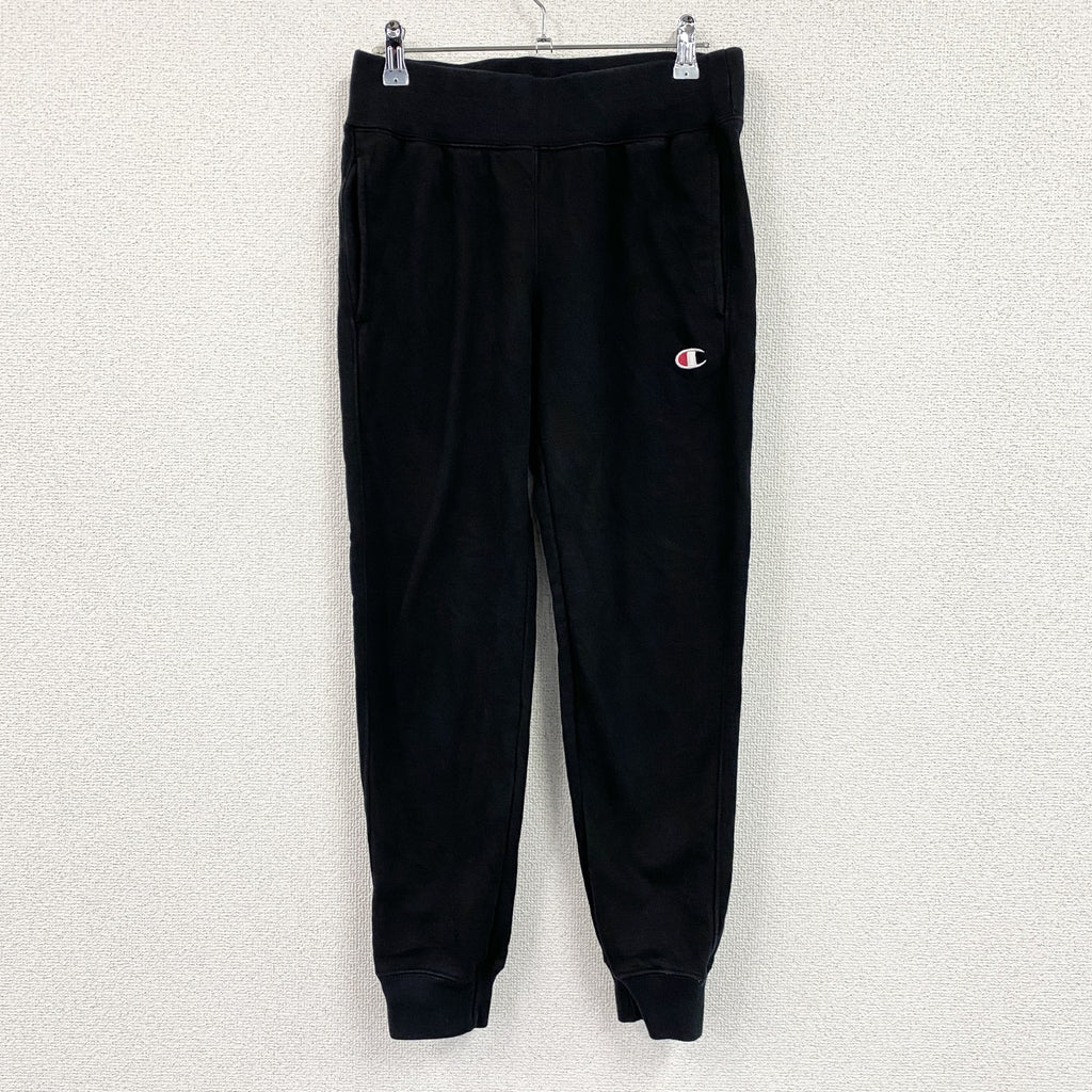 Champion　チャンピオン　リバースウィーブ　スウェットパンツ　ヘビーウエイト　刺繍ロゴ　現行　黒　ブラック　Sサイズ　古着