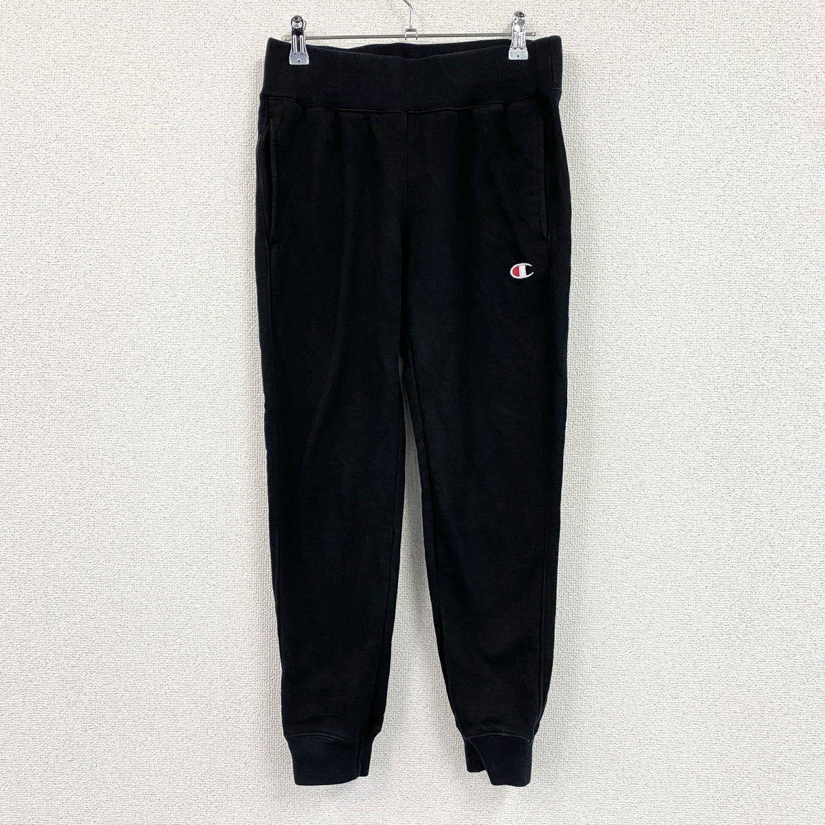 Champion　チャンピオン　リバースウィーブ　スウェットパンツ　ヘビーウエイト　刺繍ロゴ　現行　黒　ブラック　Sサイズ　古着