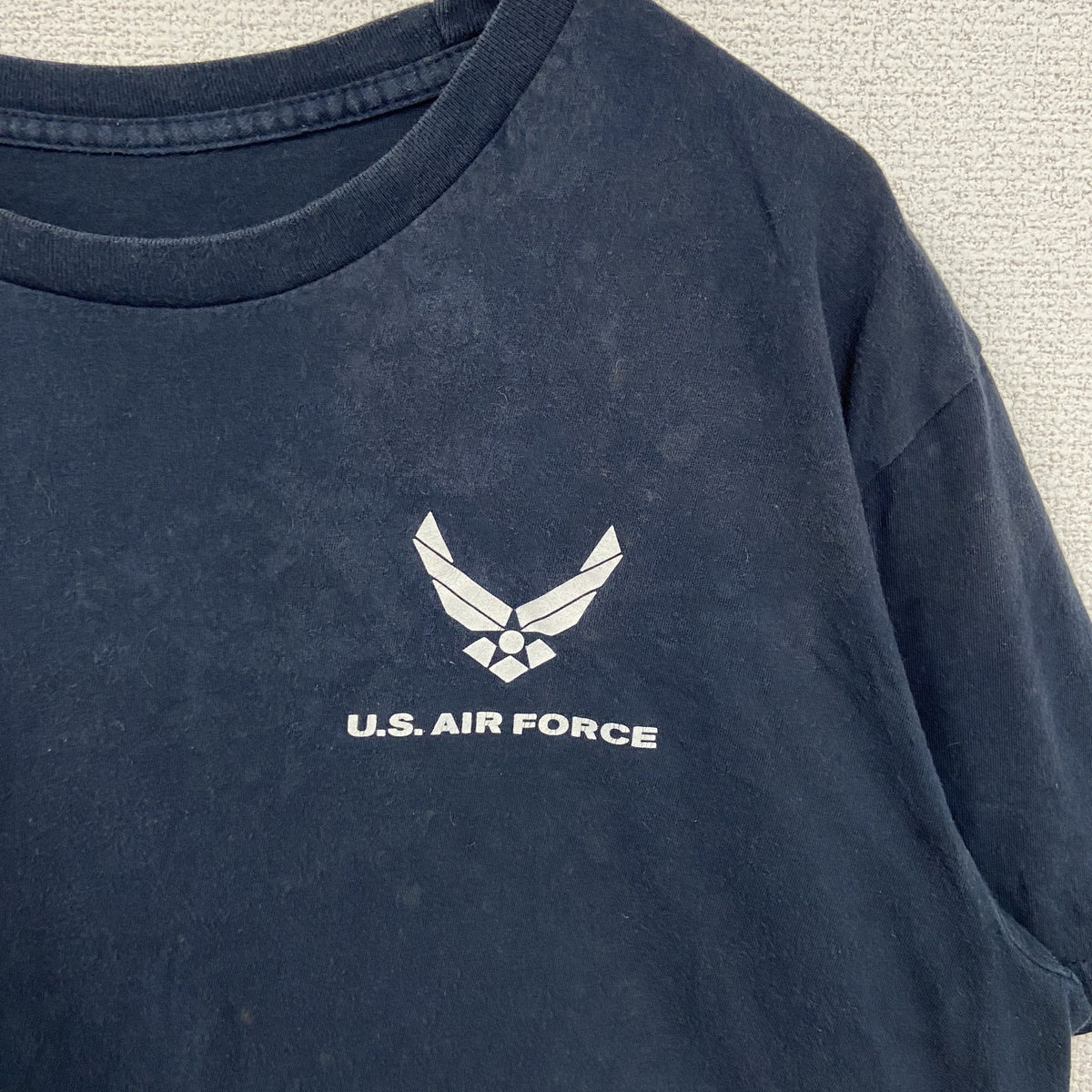 U.S.AIR FORCE ユーエスエアフォース　半袖プリントＴシャツ　アメリカ空軍　黒　ブラック　クルーネック　古着