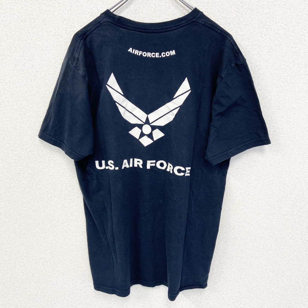 U.S.AIR FORCE ユーエスエアフォース　半袖プリントＴシャツ　アメリカ空軍　黒　ブラック　クルーネック　古着