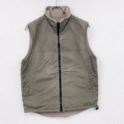 00s　OLD UNIQLO　オールドユニクロ　フルジップフリースベスト　リバーシブル　ヴィンテージ　ベージュ