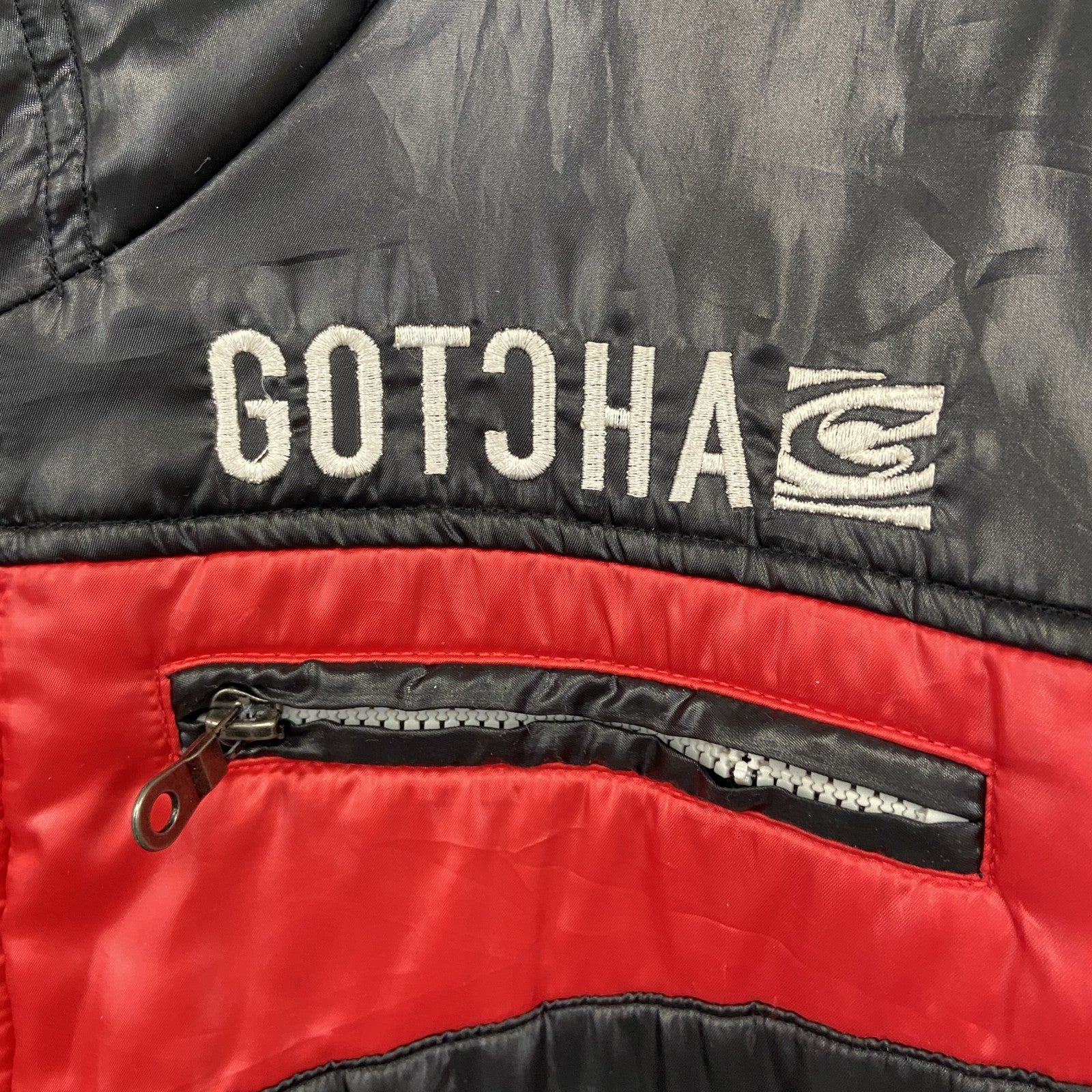 GOTCHA　ガッチャ　中綿ジャケット　ヘッドジップフーディー　黒　ブラック　XLサイズ　古着