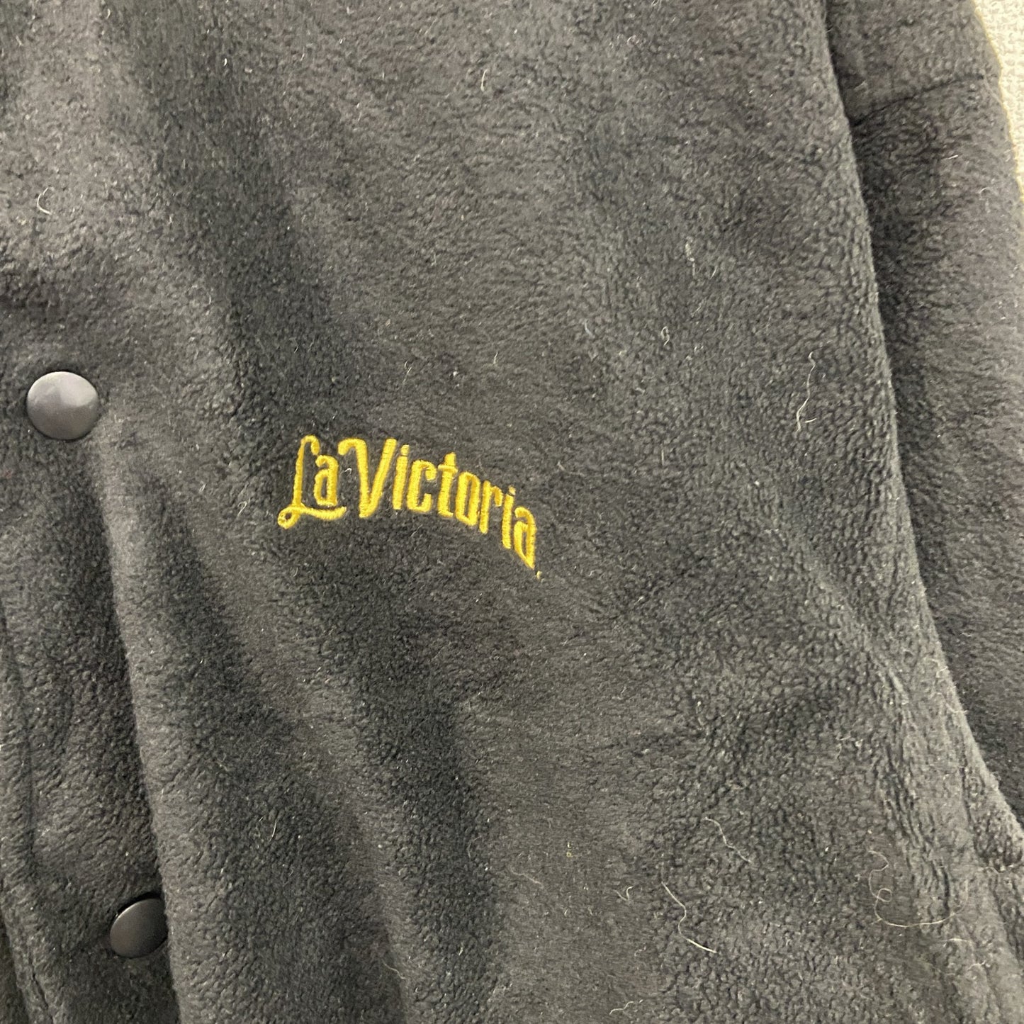 90s～　PAGE&TUTTLE　フリースボタンスタジャン　レザー切り替え　ヴィンテージ　黒　ブラック　Sサイズ