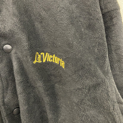 90s～　PAGE&TUTTLE　フリースボタンスタジャン　レザー切り替え　ヴィンテージ　黒　ブラック　Sサイズ