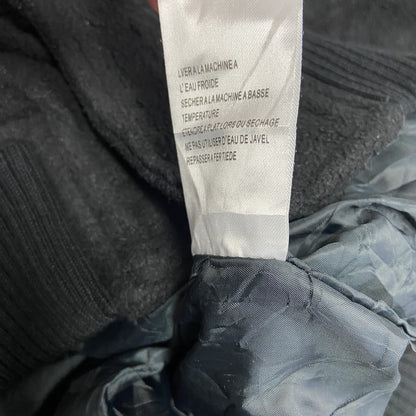 90s～　PAGE&TUTTLE　フリースボタンスタジャン　レザー切り替え　ヴィンテージ　黒　ブラック　Sサイズ