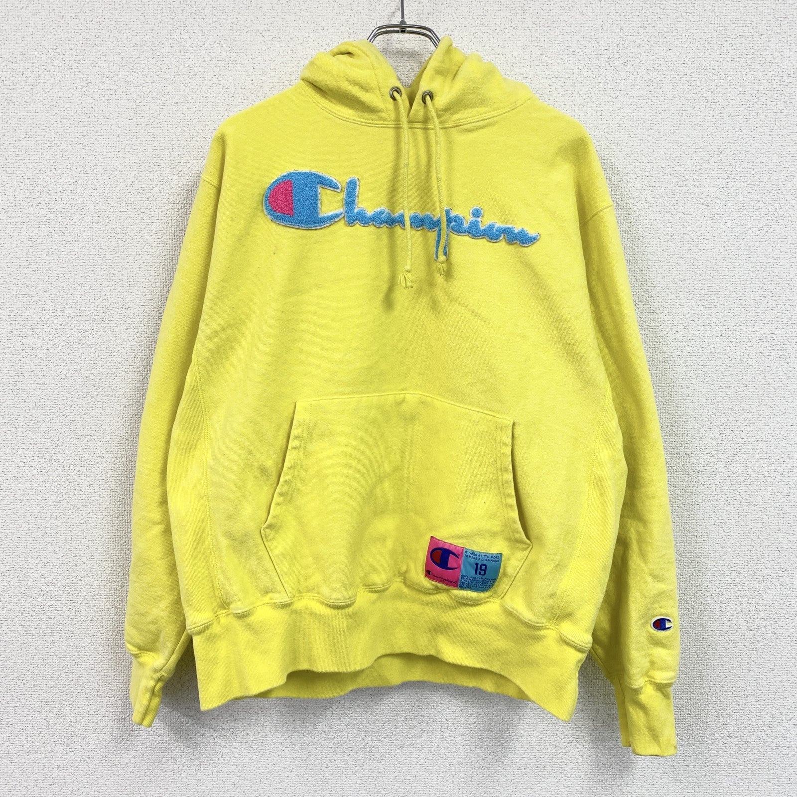Champion　チャンピオン　リバースウィーブ　スウェットパーカー/フーディー　ヘビーウエイト　現行　黄色　イエロー　Lサイズ　古着