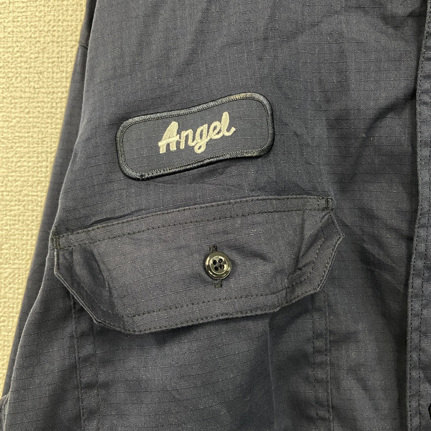 Carhartt　カーハート　長袖ワークシャツ　ボタンダウンシャツ　ダブルポケット　紺　ネイビー　Lサイズ