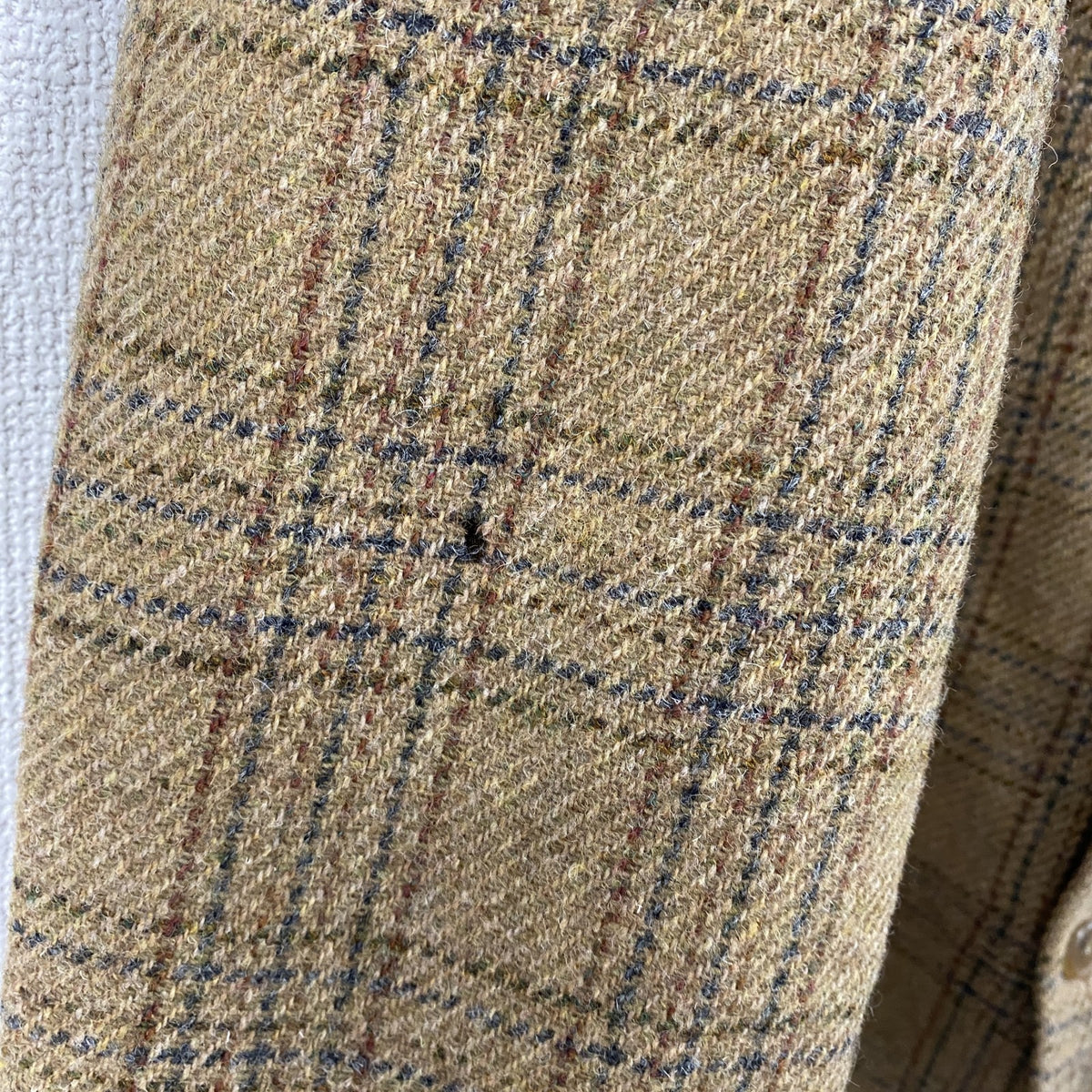 LANDSEND　ランズエンド　Harris Tweed　ハリスツイード　テーラードジャケット　チェック柄　ブラウン　古着