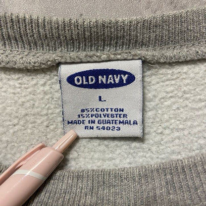 古着 used　90s　OLDNAVY　オールドネイビー　長袖無地スウェット　トレーナー　ノームコア　グレー　Lサイズ