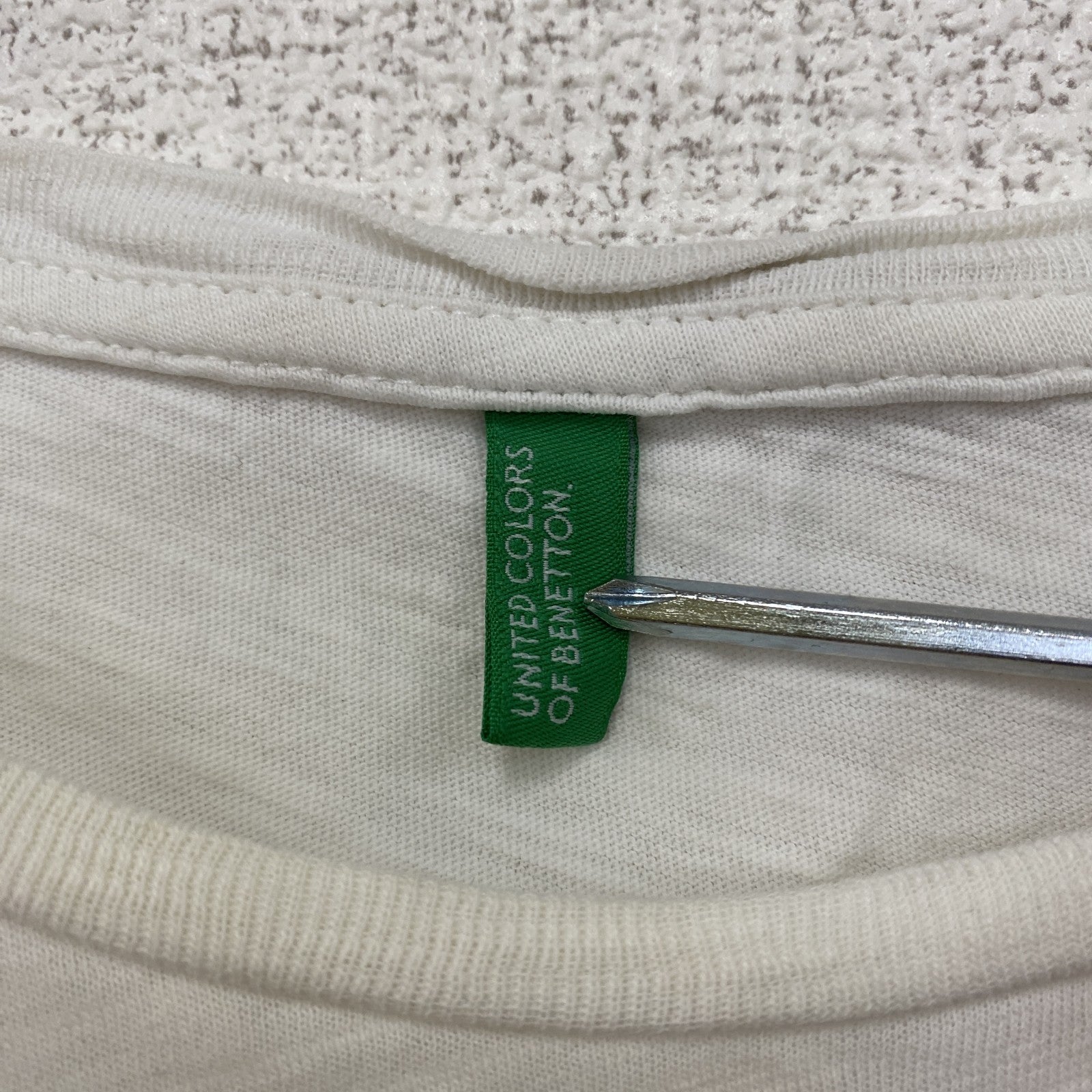 UNITED COLORS OF BENETTON　ユナイテッドカラーズオブベネトン　半袖プリントTシャツ　白　ホワイト　　古着