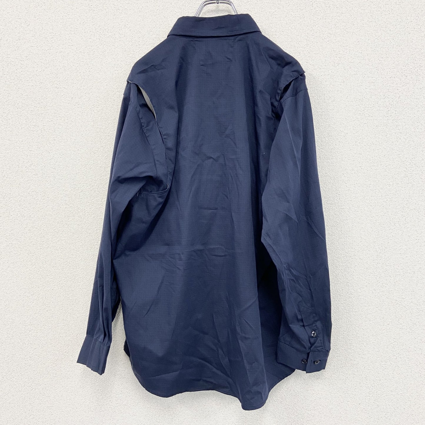 Carhartt　カーハート　長袖ワークシャツ　ボタンダウンシャツ　ダブルポケット　紺　ネイビー　Lサイズ