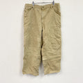 ～00s　L.L.Bean　エルエルビーン　デニムパンツ/ジーンズ　ジップフライ　革パッチ　ネル生地ライナー　ベージュ　W44サイズ　古着