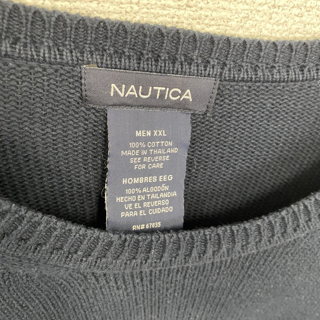 NAUTICA　ノーティカ　コットンニットセーター　紺　ネイビー　2XLサイズ　古着