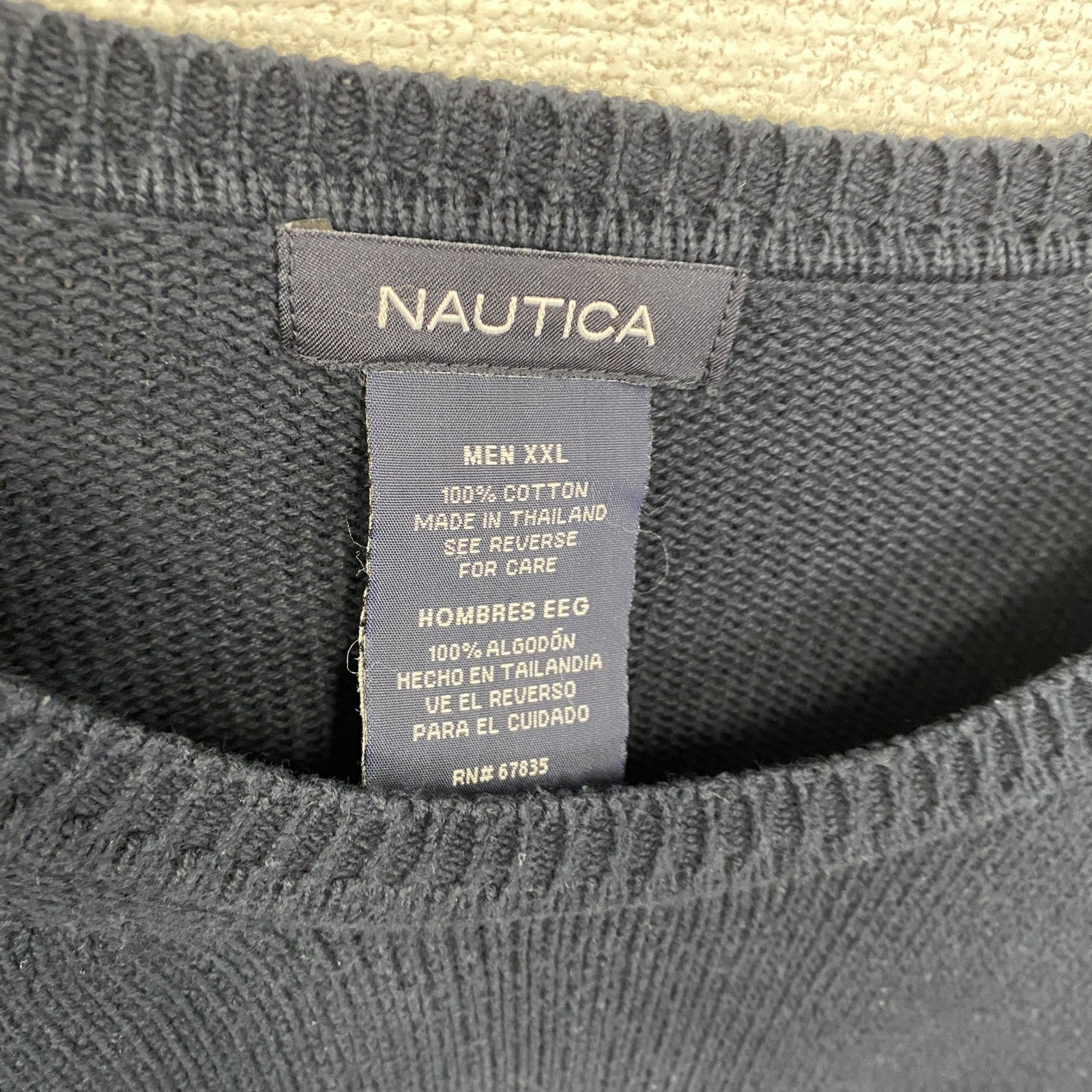 NAUTICA　ノーティカ　コットンニットセーター　紺　ネイビー　2XLサイズ　古着