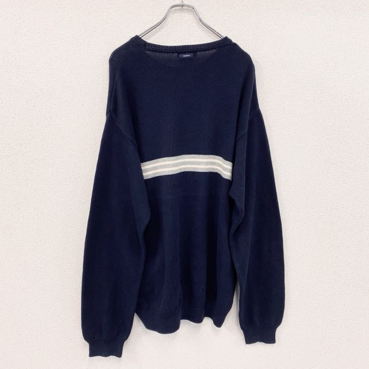 NAUTICA　ノーティカ　コットンニットセーター　紺　ネイビー　2XLサイズ　古着