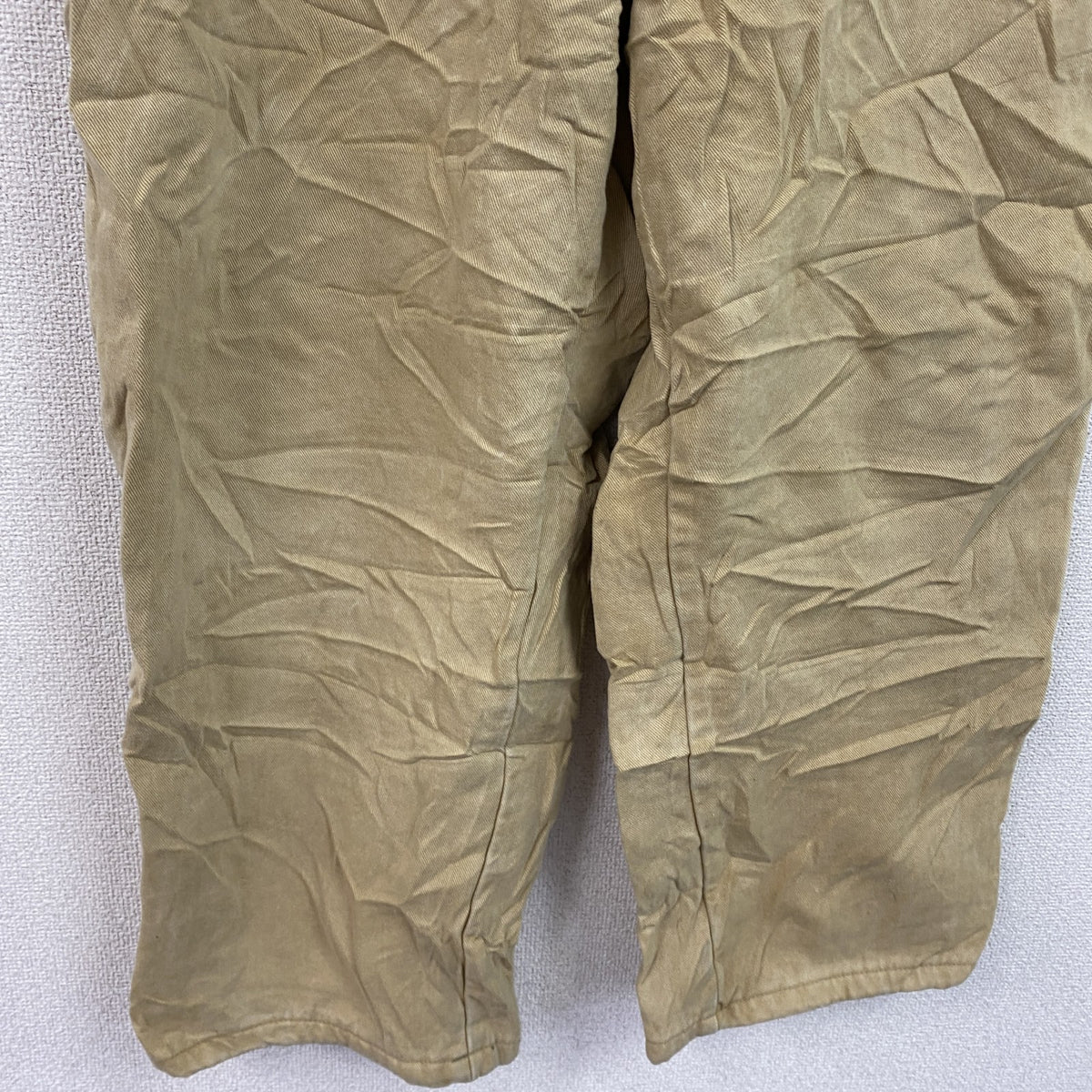 ～00s　L.L.Bean　エルエルビーン　デニムパンツ/ジーンズ　ジップフライ　革パッチ　ネル生地ライナー　ベージュ　W44サイズ　古着