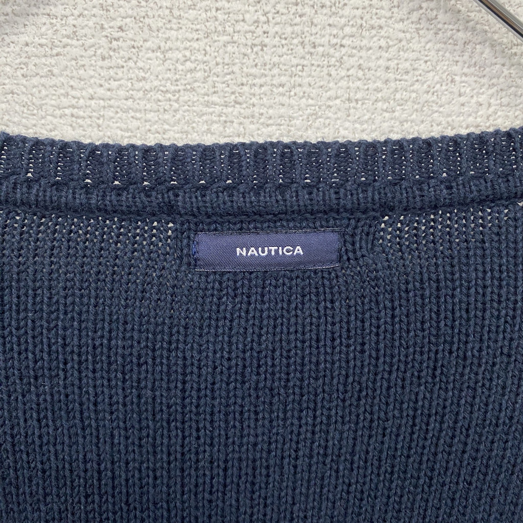 NAUTICA　ノーティカ　コットンニットセーター　紺　ネイビー　2XLサイズ　古着