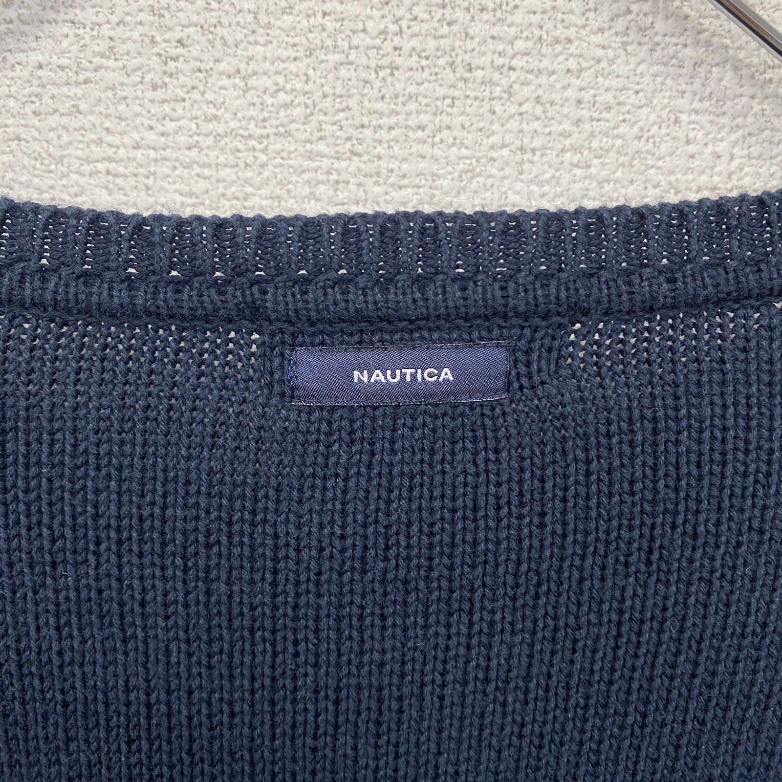 NAUTICA　ノーティカ　コットンニットセーター　紺　ネイビー　2XLサイズ　古着