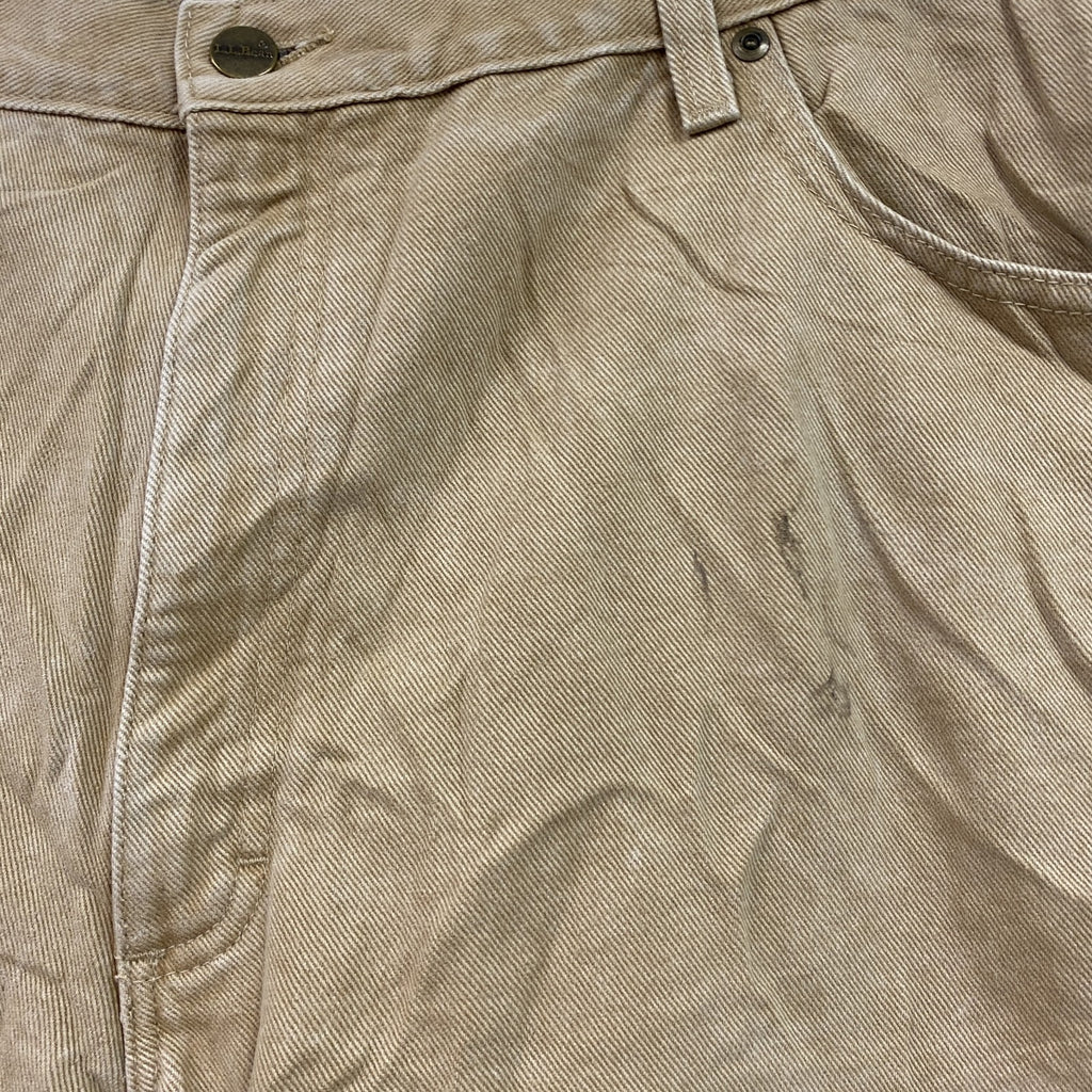～00s　L.L.Bean　エルエルビーン　デニムパンツ/ジーンズ　ジップフライ　革パッチ　ネル生地ライナー　ベージュ　W44サイズ　古着