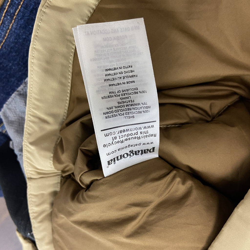 Patagonia　パタゴニア　ダウンジャケット　ダウン75％　バイカラー　茶色　ブラウン　ベージュ　Mサイズ　古着
