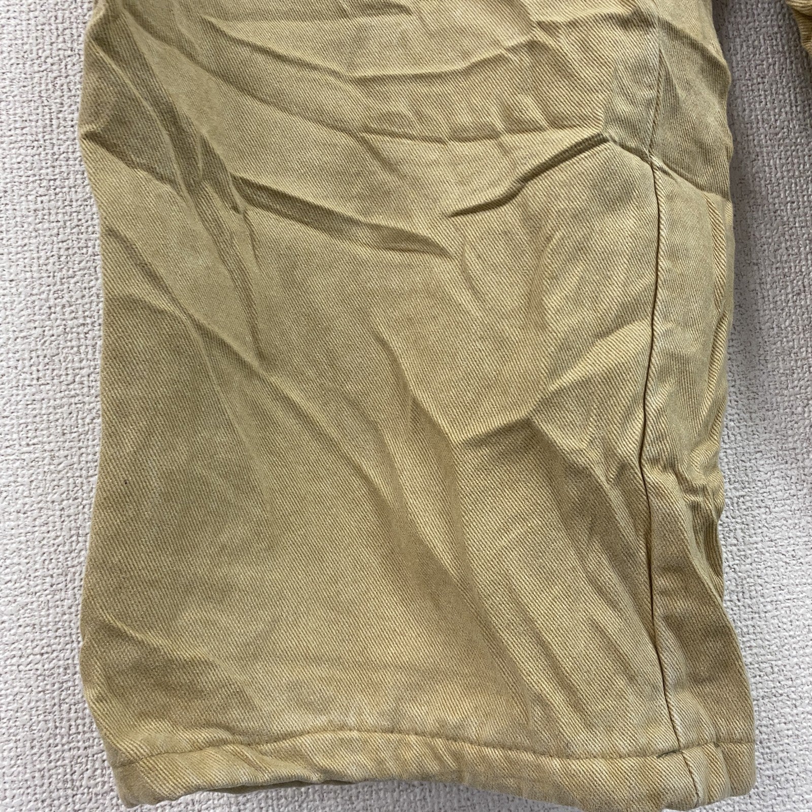 ～00s　L.L.Bean　エルエルビーン　デニムパンツ/ジーンズ　ジップフライ　革パッチ　ネル生地ライナー　ベージュ　W44サイズ　古着