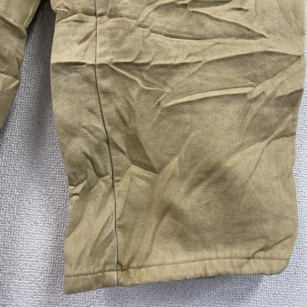 ～00s　L.L.Bean　エルエルビーン　デニムパンツ/ジーンズ　ジップフライ　革パッチ　ネル生地ライナー　ベージュ　W44サイズ　古着