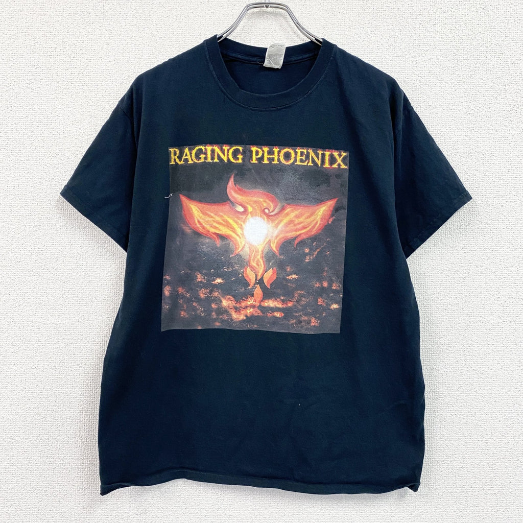 GILDAN　ギルダン　RAGING PHOENIX　半袖プリントTシャツ　ムービーT　黒　ブラック　Lサイズ　古着